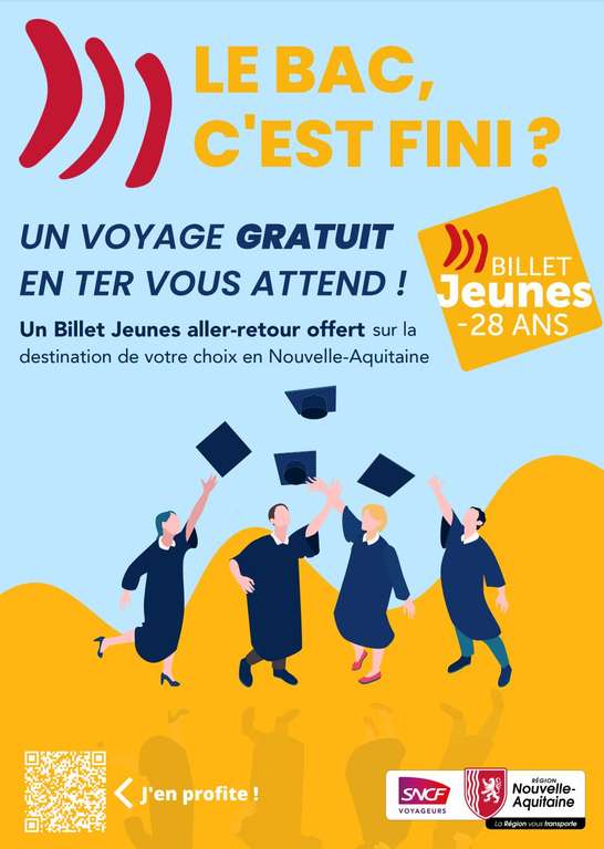 [Candidats au Bac 2023] Billet Aller/Retour gratuit dans les TER et autocars à tarification SNCF (Région Nouvelle-Aquitaine)