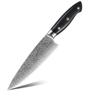 Couteau de chef ; Couteau à découper avec manche en bois de Pakka Lame 20cm (via coupon - vendeur tiers)