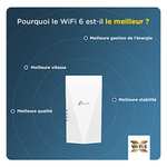 Répéteur WiFi 6 Mesh TP-Link RE700X - AX3000, jusqu'à 150 m², 1 Port Ethernet Gigabit
