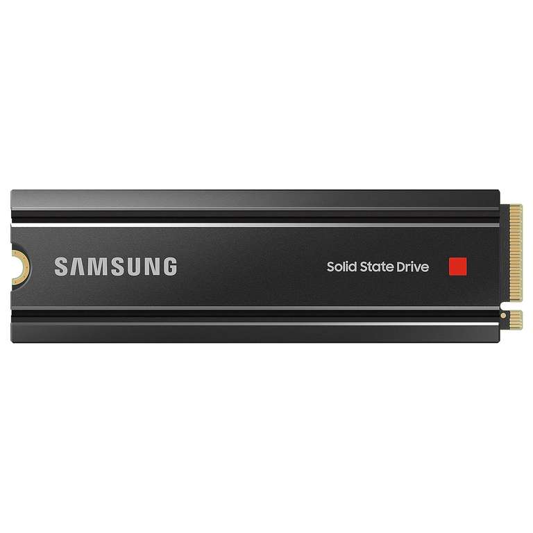 SSD interne M.2 NVMe 4.0 Samsung 980 Pro avec Dissipateur (MZ-V8P1T0CW) - 1 To, TLC, DRAM, Jusqu'à 7000-5000 Mo/s (+4.75€ en RP - Boulanger)