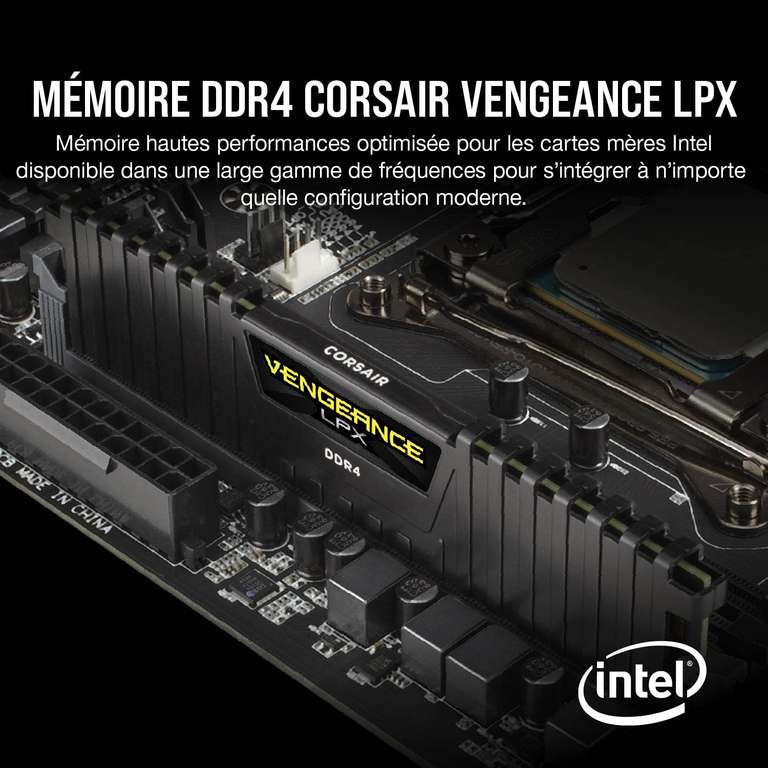 Barrette mémoire 16Go DIMM DDR4 Corsair Vengeance Pro RGB 3600Mhz (Noir) à  prix bas