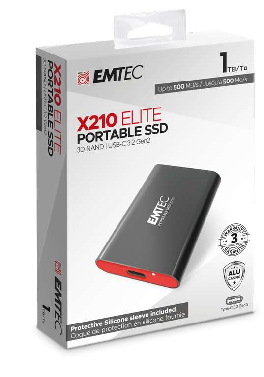 [Carte Costco] SSD externe Emtec X210 Elite USB-C 3.2 Gen2 - 1To