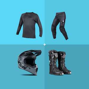 Pack équipement Moto Cross : Maillot + Pantalon + Bottes + Casque Raven