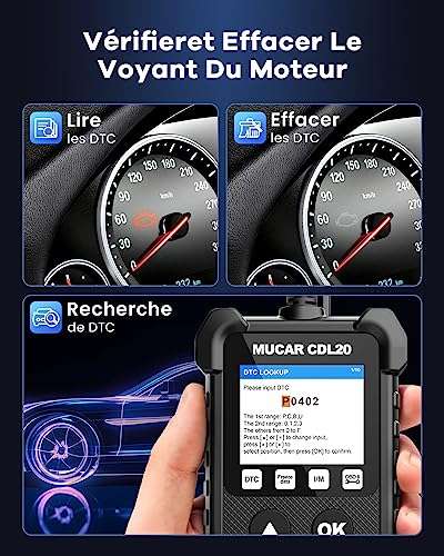 Outil de lecture de code de voiture scanner OBD2, voyant de contrôle d —  THINKCAR