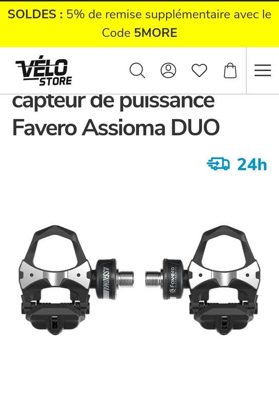 P dales capteur de puissance Favero Assioma DUO velo store.fr