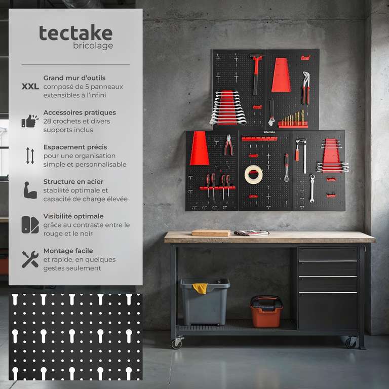 Lot De 2 Panneaux Perforés Métal Wall Control – 81,3x40,6 Cm – Organisation Garage/atelier – Orange