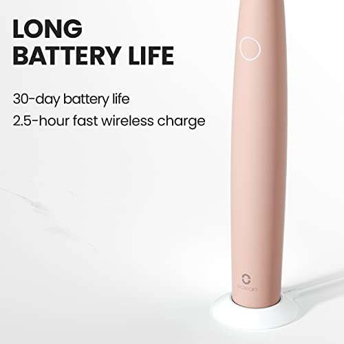Brosse à dents électrique Oclean Air 2 Sonic - ultra-silencieux, charge rapide 2h, 40j utilisation, étanche IPX7, rose