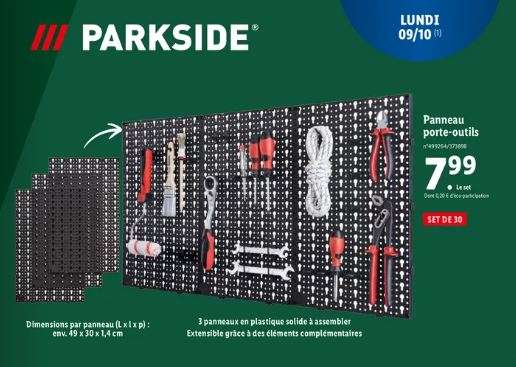 Set de 3 panneaux porte-outils Parkside - 30 pièces –