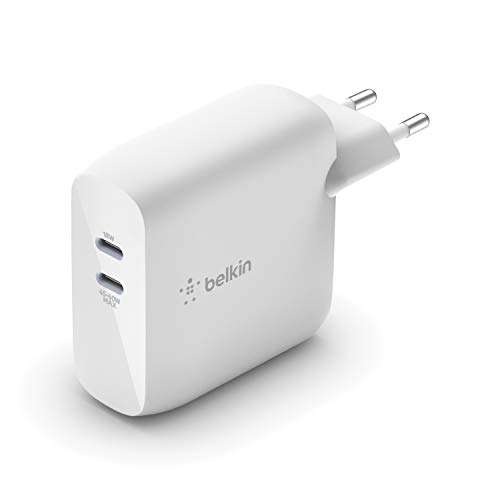 Chargeur double USB-PD Belkin Boost Charge Dual - 63 W, technologie GaN, chargeur USB-C rapide