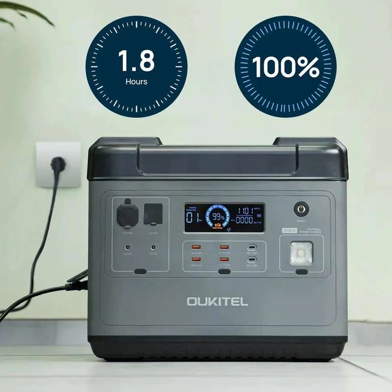 Station électrique portable OUKITEL P2001 - 2000W / 2000Wh (entrepôt Europe)