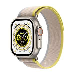 Montre connectée Apple Watch Ultra GPS + Cellular - 49mm, Boîtier en Titane avec Boucle Trail Jaune/Beige - M/L