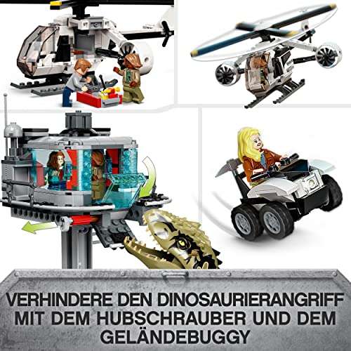 Lego Jurassic World 76949 - L’Attaque du Giganotosaurus et du Therizinosaurus, Hélicoptère et Figurine de Dinosaure (Via coupon)