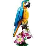 LEGO Creator 3-en-1 31136 Le Perroquet Exotique, Figurines Animaux de la Jungle, avec Grenouille et Poisson
