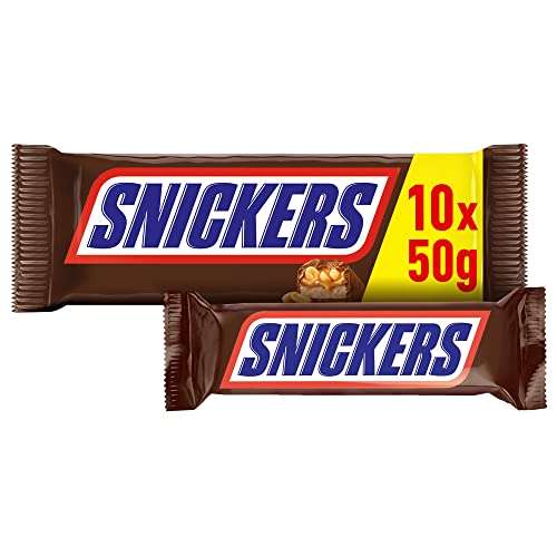Paquet de 10 barres chocolatées Snickers - 500g