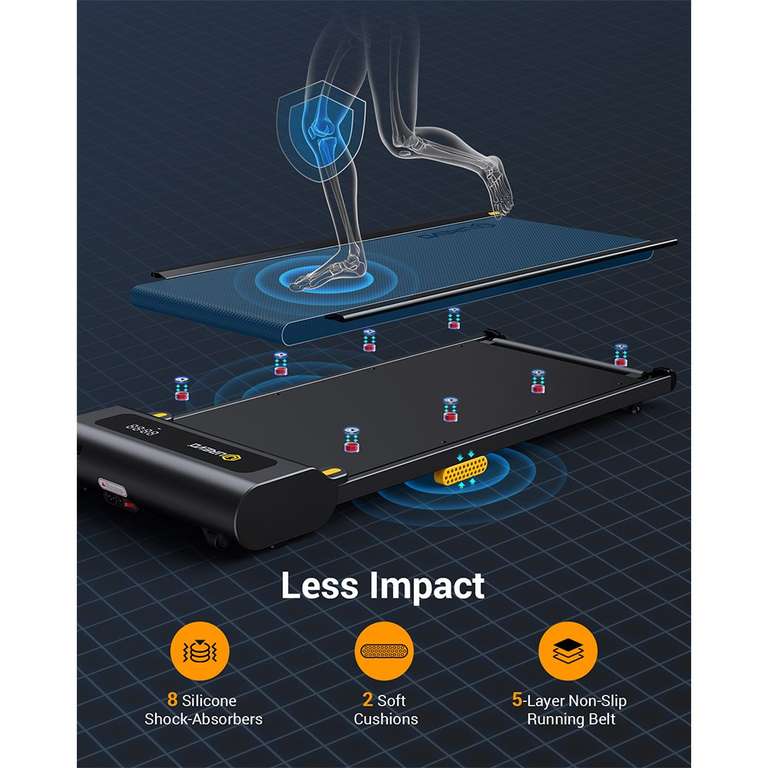 Tapis de marche Xiaomi UREVO URTM022 - 1-6 km/h, zone de marche 102,4*40 cm, charge maximale 120 kg, télécommande (Entrepôt EU)