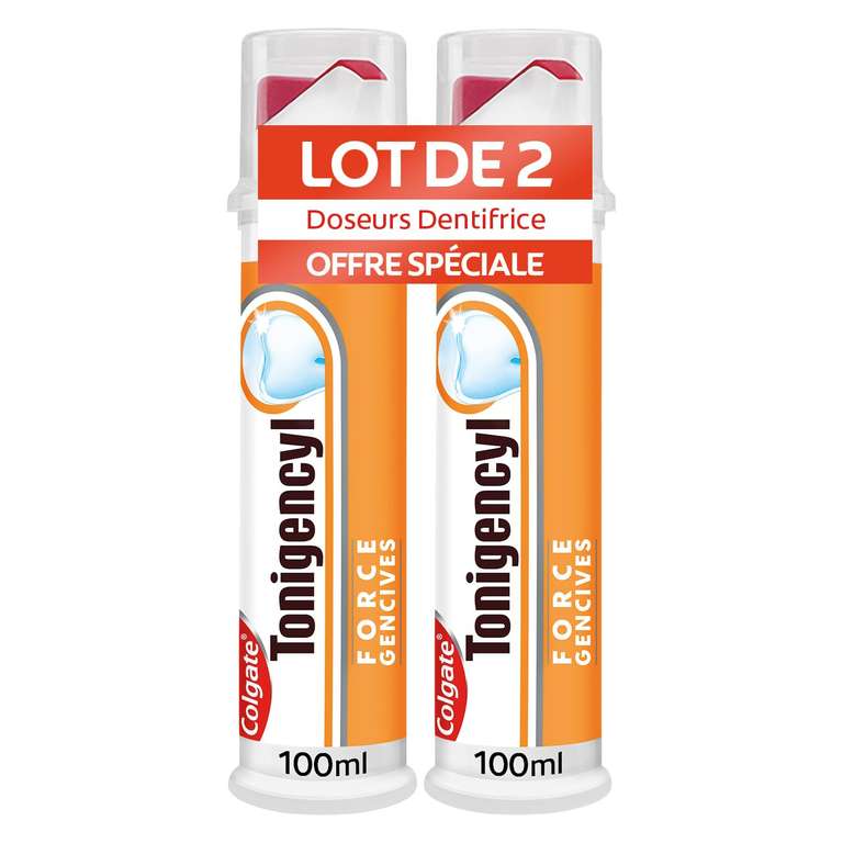 Lot de 2 tubes Colgate - Tonigencyl Capital Gencives Pâte Doseur Dentifrice - 100 ml ("Prévoyez et Économisez")
