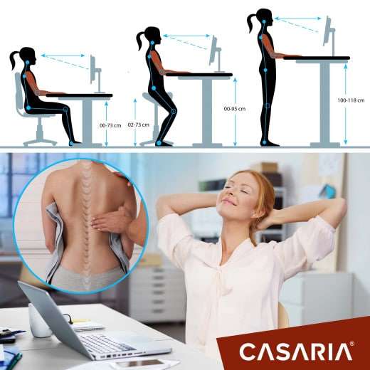 Bureau assis debout électrique Casaria - 60 x 140 cm ou 60 x 110 cm, plusieurs coloris