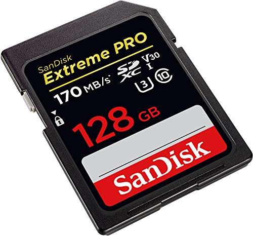 Carte mémoire SDXC SanDisk Extreme Pro - 128 Go (UHS-I, Classe 10, U3, V30)