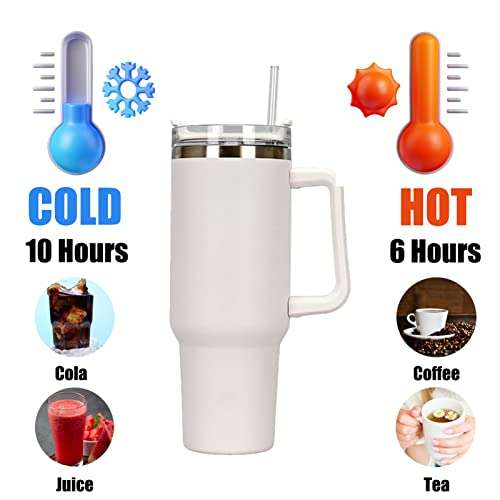 Tasse Thermos à café 400ml, Double acier inoxydable avec paille - Promodeal