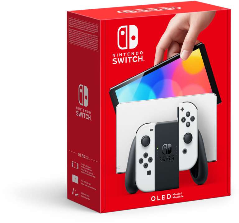 Console Nintendo Switch OLED - avec Joy-Con blancs (via 50€ sur la carte de fidélité + 25€ en bon achat)