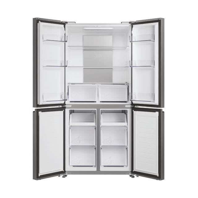 Réfrigérateur congélateur Candy Cfqq5t817eps, 467L , 35dB, No Frost, Classe E - Silver, L x P x A (mm) 833x650x1815
