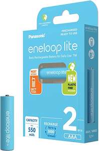 2 piles rechargeables AAA Panasonic Eneloop lite (BK-4LCCE) - bestpiles.fr