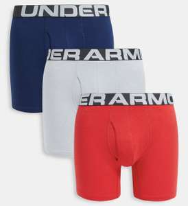 Lot de 3 boxers Under Armour Charged - coton, Bleu, gris et rouge, Tailles S/M