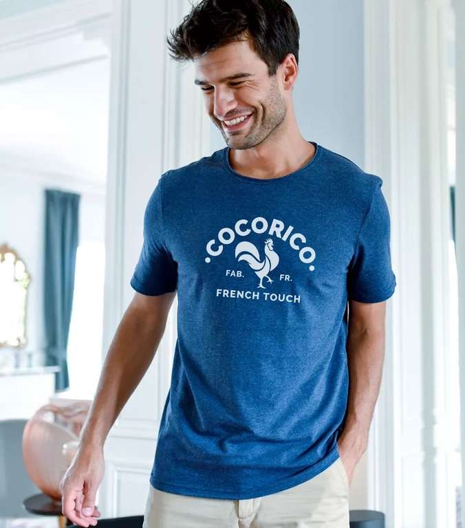 T-shirt Le Coq Français Cocorico pour Homme - divers coloris, Tailles S à XXL