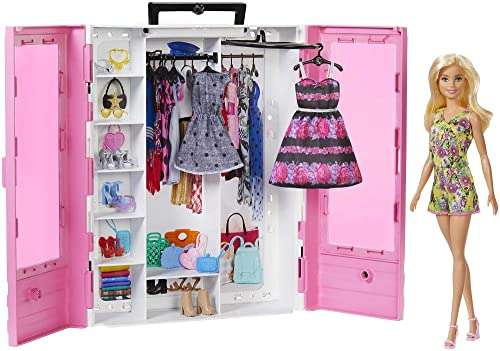 Poupée Barbie Fashionista - Le Dressing de Rêve rose - fourni avec cintres et plus de 15 accessoires