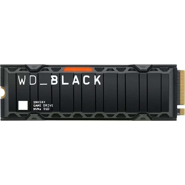 SSD interne M.2 NVMe 4.0 Western Digital WD Black SN850X - 1 To, TLC 3D, DRAM, Jusqu'à 7300-6300 Mo/s (Avec Dissipateur à 99.99€)