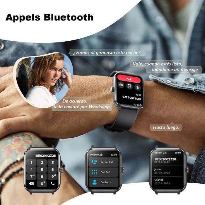 Montre Connectée Blackview – Appels Bluetooth, Sport, Santé, Grise, Neuve