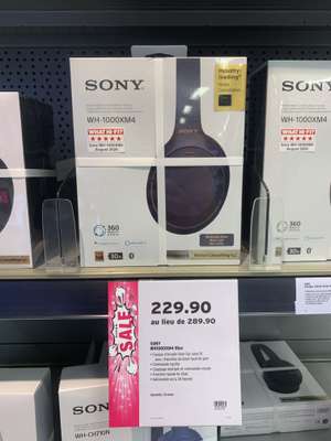 Casque audio sans-fil à réduction de bruit Bluetooth Sony WH-1000XM4 (Frontaliers Suisse)