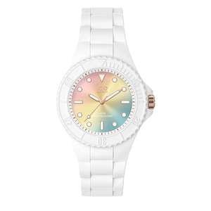 Montre blanche Ice-Watch ICE generation Sunset rainbow avec bracelet en silicone