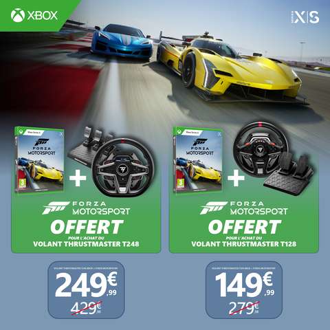 [Précommande] Volant de course + Pédalier Thrustmaster T248 pour PC, Xbox One et Series X/S + Forza Motorsport