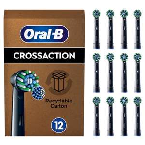 Pack de 12 Brossettes Oral-B Cross Action, pour brosse à dent électrique, Noir