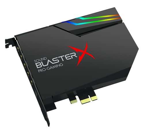 Carte son interne Creative BlasterX AE-5 Plus RGB Aurora - DAC 32 bits/384 kHz, SNR jusqu'à 122 DB
