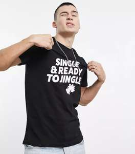 T-shirt de Noël Jack & Jones Originals à motif Single & Ready To Mingle - Noir
