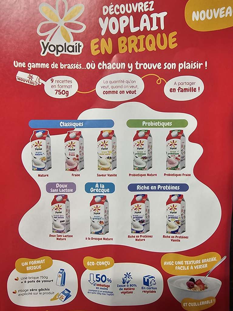 Distribution gratuite de nouveaux Tetrapack Yoplait - Westfield, Part Dieu, Lyon (69)