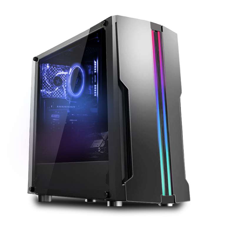 PC Fixe Gaming Agua 5576r5 - AMD Ryzen 5 5500, Sapphire Pulse RX 7600 (8 Go), RAM 16 Go, SSD 1 To, Windows 10 Pro