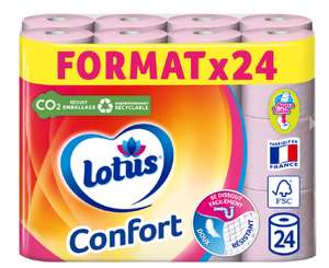 Lot de 2x24 rouleaux de papier toilettes Lotus Confort Aqua tube (via 8,6€ sur Carte Fidélité) - Casino Hyper Frais Clermont-Ferrand (63)