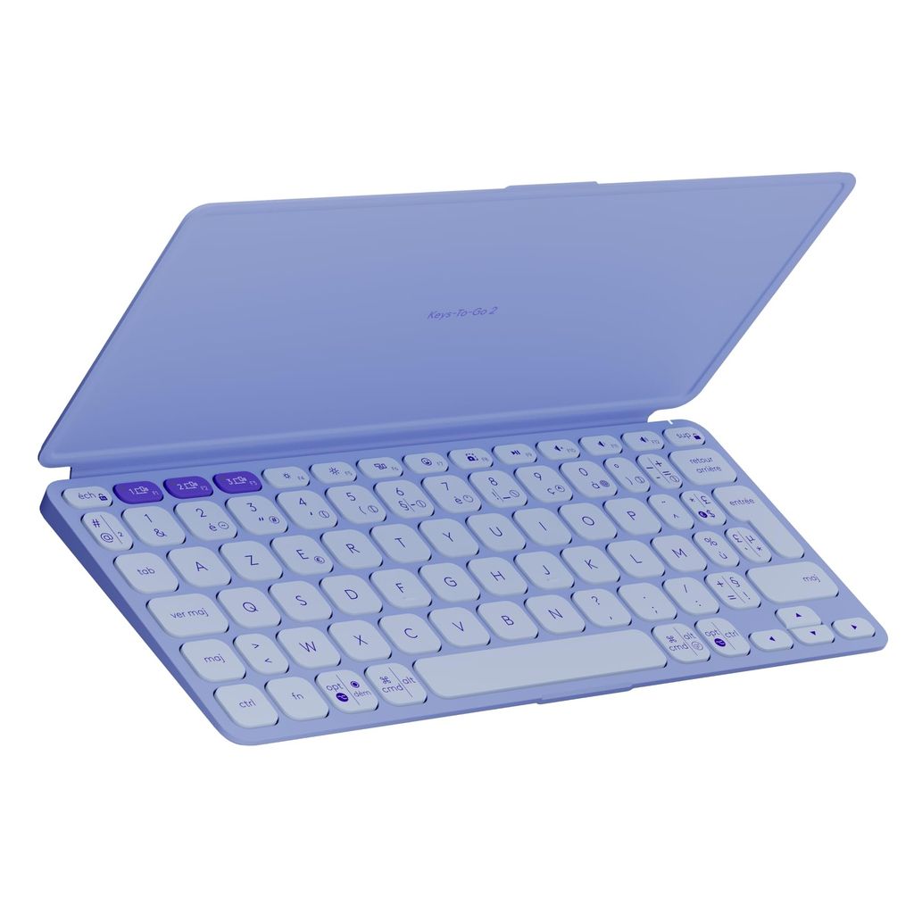 Clavier Logitech Keys-To-Go 2 - Bluetooth, avec Coque Intégrée, Coloris Lilas