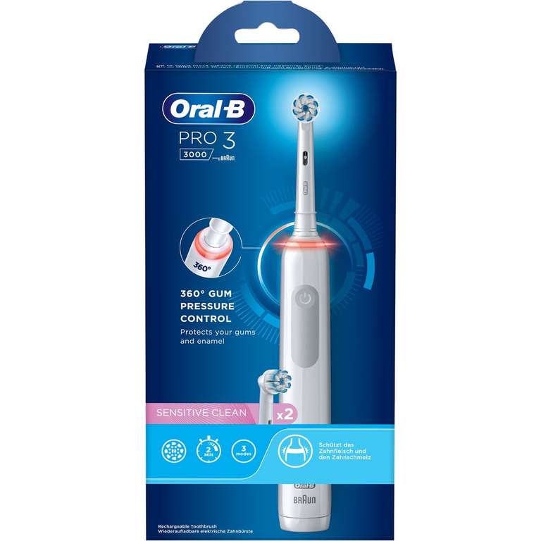 Brosse à dents électrique Oral-b Pro 3 sensitive clean (via 46,74€ sur carte fidélité et ODR 20€)