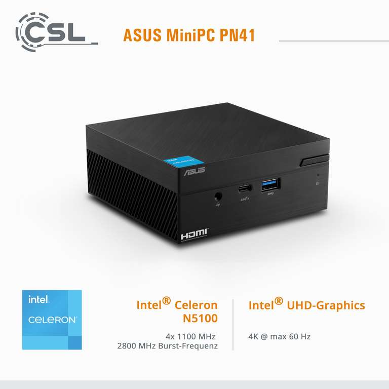 Mini PC ASUS PN41 - Intel Celeron N5100, 16 Go de RAM, SSD 1 To, Windows 11