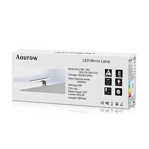 Lampe Aourow salle de bain LED 5W 230V - Acier inoxydable - Anti buée