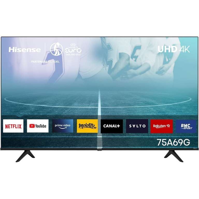 TV 75" HiSense 75A69G - 4K UHD, HDR (via ODR de 100€, Boulanger)