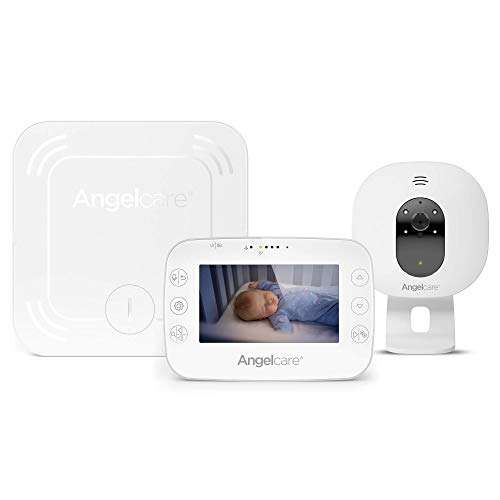 Babyphone Vidéo Angelcare AC327 avec Détecteur de Mouvements - Affichage de la Température 4,5 pouces - Vision Nocturne à Infrarouge