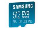 Carte microSDXC UHS-I Samsung EVO Select 512Go U3 130MB/s full HD & 4K UHD (MB-ME512KA/EU)