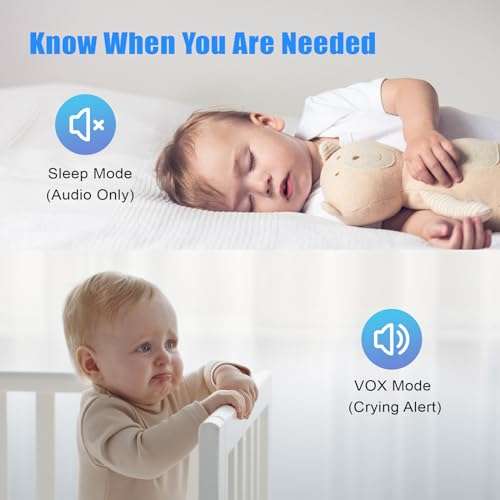 Yicty Babyphone Caméra Moniteur pour Bébé 5" avec Caméra et Audio Baby Phone Vidéo PTZ Caméra 1080P (Vendeur Tiers)