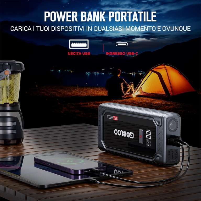 Booster Batterie AsperX 3000A - Démarreur Portable 12V USB étanche IP64