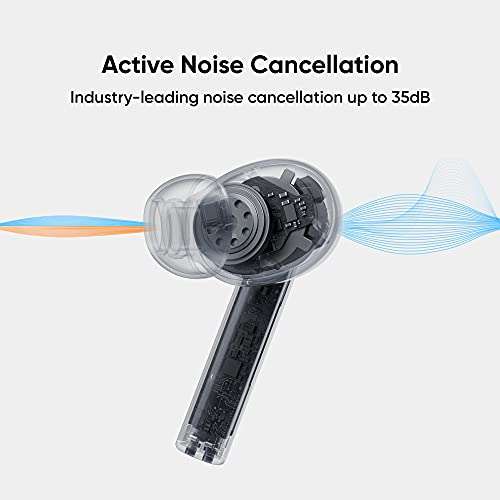 Ecouteurs sans fil avec annulation du bruit active Realme Buds Air Pro - Blanc, Bluetooth
